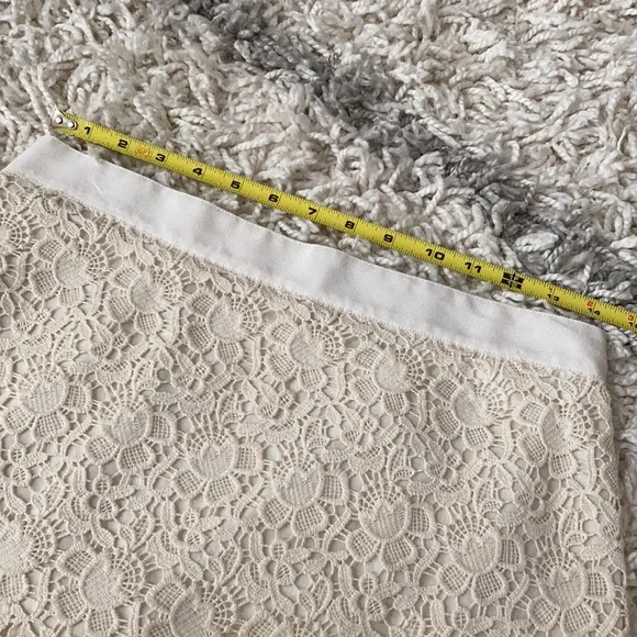 LOFT Women Skirt Lace Cream Color Size 6 - Picture 6 of 11